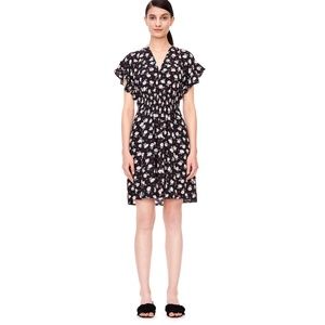 Rebecca Taylor Rosalie Floral Silk V-Neck Dress